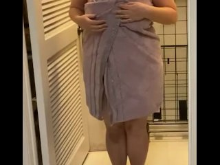 amateur, open towel, big tits, role play