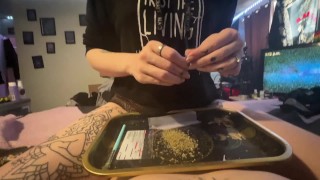 Rolling A Joint While Riding The Ceo's Cock Kinkykushkitty