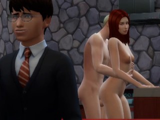 Draco Fazendo Sexo com Ginny NAS Costas De Harry Potter - Paródia