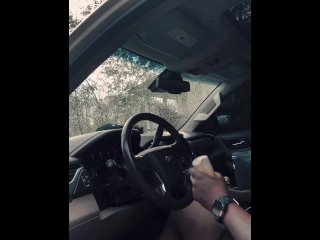 vertical video, car masturbation, big dick, ebony