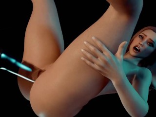 Busty Menina Tem Vibrador De Vidro Anal | Pornografia 3D
