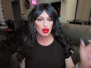 Preview 2 of sugar baby lipstick smoking fetish crossdresser crossdressing virgin makeup