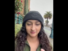 Public Blow job and titty fuck and Cum walk in front of Google HQ
