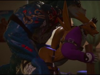 BBC Gay Big Dragon 肌肉和 Athletic Fox-- RENAMON 和 FLAMEY MONSTER COCK