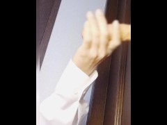【オナニー大好き変態人妻】　ドアに極太ディルドを固定してバックオナニー　　ディルドで遊んでからの挿入　旦那の洋服大好き/着衣/ディルド/オナニー/生理後／ディルドいじり - Screenshot 2 of 16 - Perverted
