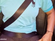 Preview 2 of I Made My UBER Driver Touch My HAIRY PUSSY While Driving in Traffic - He Made Me CUM