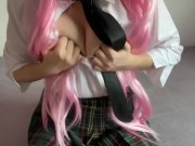Preview 2 of Japanese schoolgirl masturbates after school