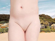Preview 3 of Hot Gay Blonde Model In The Public Beach Sexy Nude Dancing Big Butt Booty Teen Crossdresser