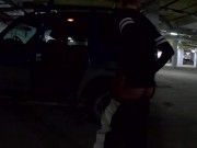 Preview 6 of guy jerking off in a busy parking lot