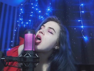 fetish, asmr, spit in mouth, solo female