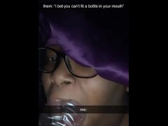 Freaky teen puts water bottle in her mouth