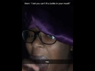 Freaky teen puts water bottle in her mouth