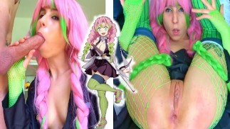 AMATEUR MITSURI KANROJI COSPLAY FROM DEMON SLAYER SUPER SLOPPY DEEPTHROAT ANAL GAPE HENTAI