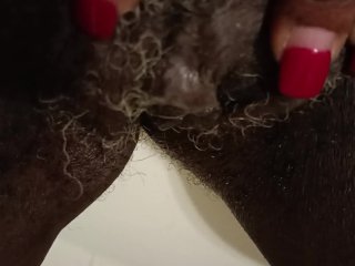 Play with hairy pussy