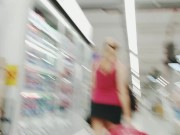 Preview 3 of latina girl with short skirt without pantyhose flashing pussy flashing in super market in public ups