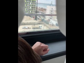 reality, vertical video, cumshot, amateur balcony