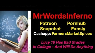 Lucy 19 College Bad Grades - Seduces Professor