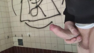 Pissing and wanking in an abandoned house