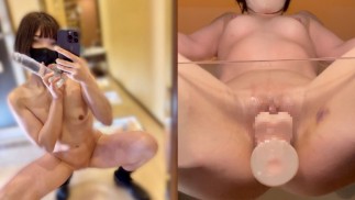 Amateur Japanese woman playing with a dildo❤︎