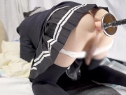 Preview 6 of Femboy Japanese Crossdresser Schoolgirl gets fucked by sex machine