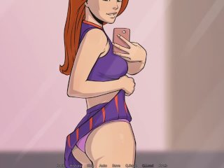 2d game, cartoon, big boobs, cheerleader