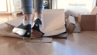 Zapatillas aplastando cajas de cartón 2023 | PARTE 01