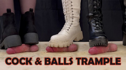 Cock and Balls Trample with 3 Sexy Boots, Bootjob & CBT with TamyStarly