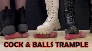 Cock and Balls Piétinement avec 3 bottes sexy, Bootjob & CBT avec TamyStarly