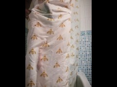 Trying to hide a desperate piss with the shower curtain - Screenshot 11 of 16 - Shower