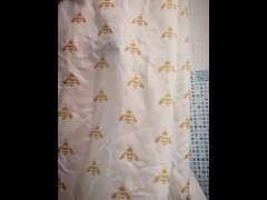 Trying to hide a desperate piss with the shower curtain - Screenshot 3 of 16 - Male Pee Desperation