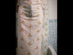 Trying to hide a desperate piss with the shower curtain - Screenshot 7 of 16 - Desperate