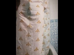 Trying to hide a desperate piss with the shower curtain - Screenshot 8 of 16 - Male Pee Desperation