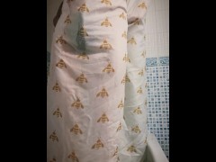 Trying to hide a desperate piss with the shower curtain - Screenshot 9 of 16 - Desperate Pee