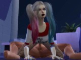 Harley Quinn having sex with Bruce in front of his wife