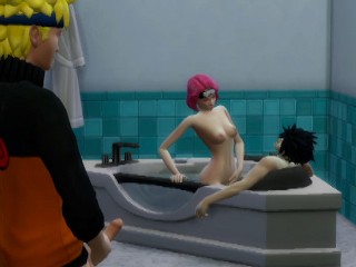 Naruto Spying on Sakura having Sex with Sasuke - Fucking Husband from the Front