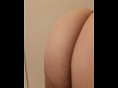 In red Thongs Ass Shaking