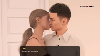Geen geld seksspel voor volwassenen - kussen scènes met Lisa - visual novel voor volwassenen