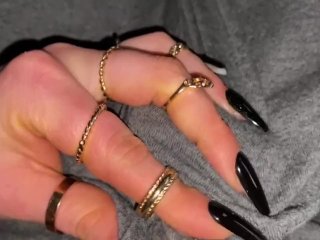 goddess, chastity, slave training, long nails handjob