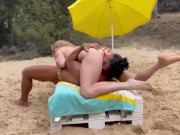 Preview 5 of Wild fuck on the beach in Ibiza Thecno festival. Cumshot on face