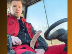 They caught me .First day on the job in a forklift and my dick had to come out. Do you want the vide