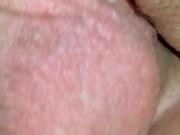 Preview 5 of Watch her slowly leak her lovers creampie all over her husband's dick close up.