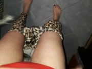 Preview 3 of Pissed my cheetah leggings messy