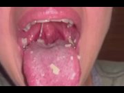 Preview 5 of Giantess Goddess Pierina eats pasta and drinks soda with burps. ASMR and mouth fetish