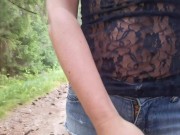 Preview 1 of I was caught by stranger hunter during forest walk in provocative clothes