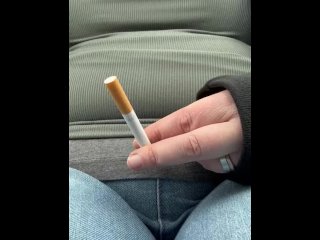 public, cigarette, big tits, bbw