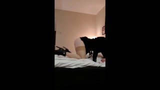 Wanking on the bed in my hotel room
