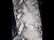 Preview 3 of I cum on wife's snake skin thigh high boots