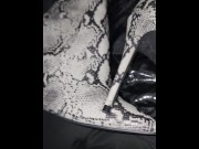 Preview 4 of I cum on wife's snake skin thigh high boots