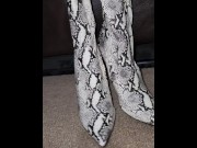 Preview 5 of I cum on wife's snake skin thigh high boots