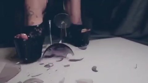 I broke my favorite wine glass, so I decided to stomp it for my fans.